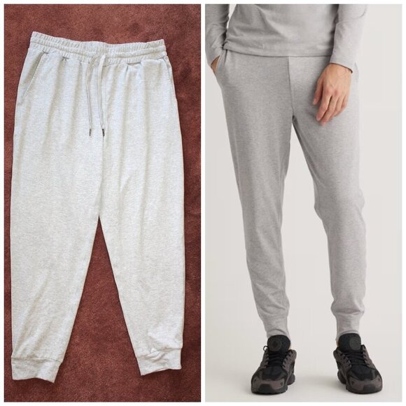 Quince Other - Quince Flow knit Mid Rise Men's Joggers Small Heather Pale Grey Outdoor Gym Run